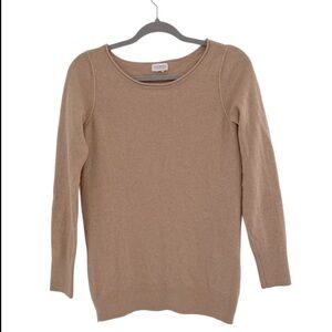 Club Monaco 100% Cashmere Sweater Camel Beige zippers classic Old money S‎ P